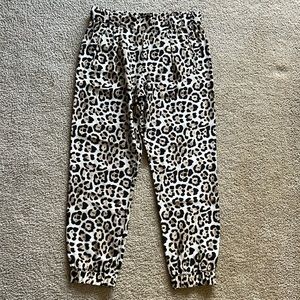 🔥 ATM Anthony Thomas Melillo Leopard Print Silk Jogger Pants NWOT Sz XS